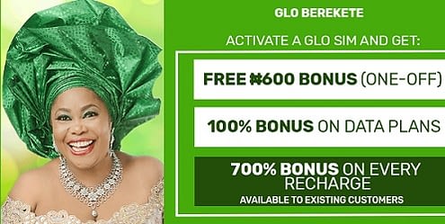 Glo berekete 100% bonus